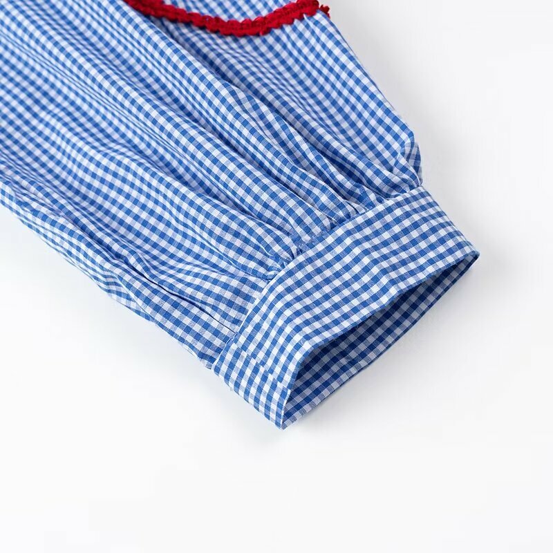Blusa Vintage con cuello en V para mujer, camisa informal a cuadros con cordones, moda coreana, verano, 2024