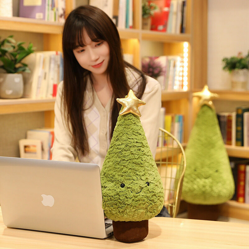 1pc 29-65cm simulação árvore de natal brinquedos de pelúcia bonito evergreen pelúcia travesseiro bonecas desejando árvores recheadas para o natal vestir-se