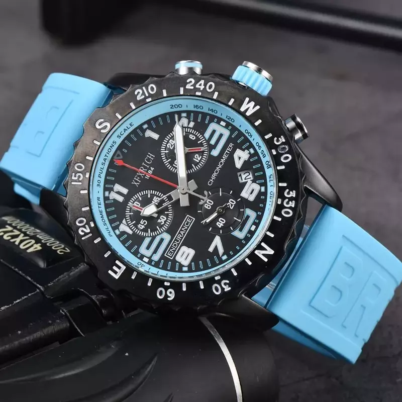 Reloj de pulsera con fecha automática para hombre, cronógrafo deportivo de lujo, con movimiento de cuarzo, calidad AAA, 2024