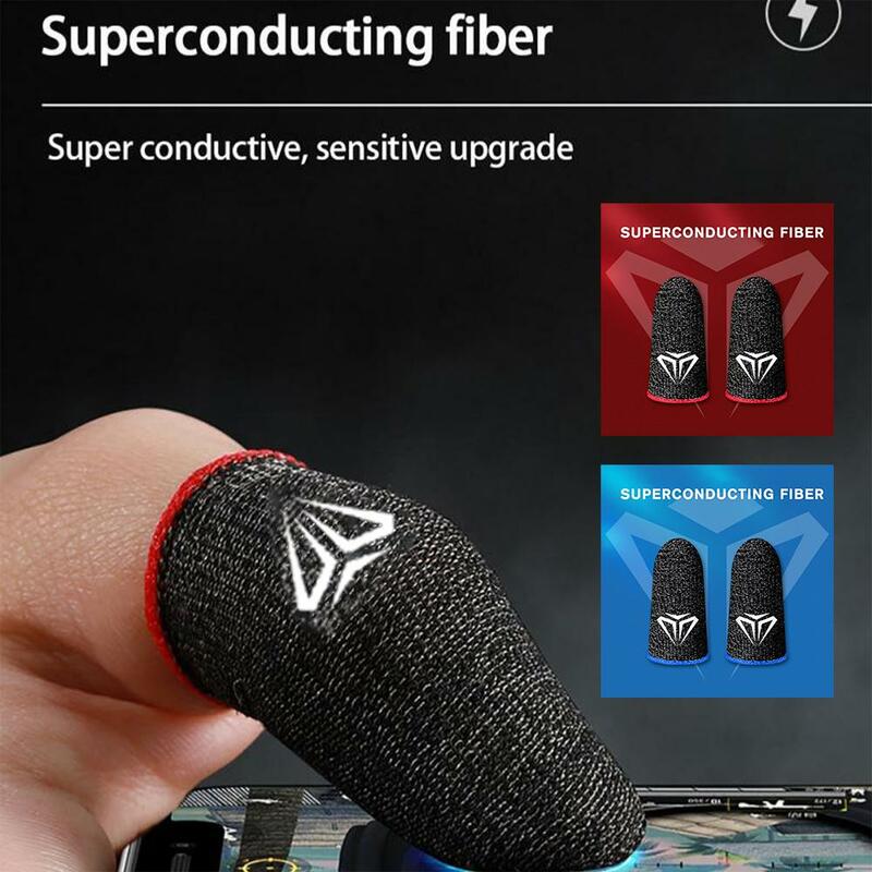 Sweatproof Gaming Finger Sleeves para PUBG, Respirável Anti-Slip Touch Screen, Jogo Móvel Compatível, Luvas para Gam X9P8