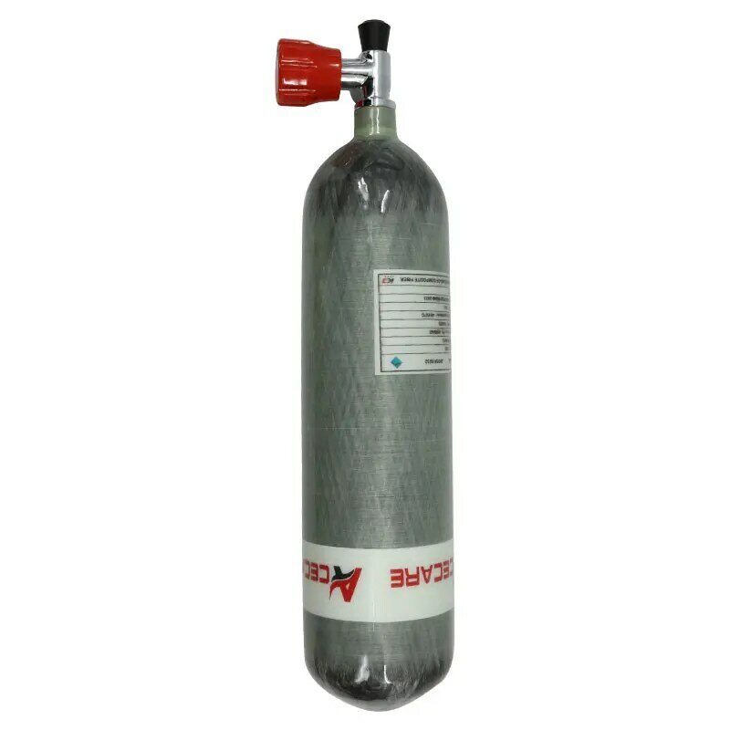Acecare 3L CE 4500Psi Carbon Fiber Air Tank/Gas Cylinder and Red Valve Balloon With Compressed for Diving