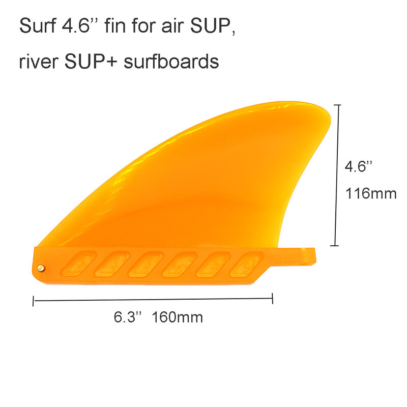 4.6インチのインフレータブルサーフボードフィン,固定ネジ付き,白いウォーターフィン付き