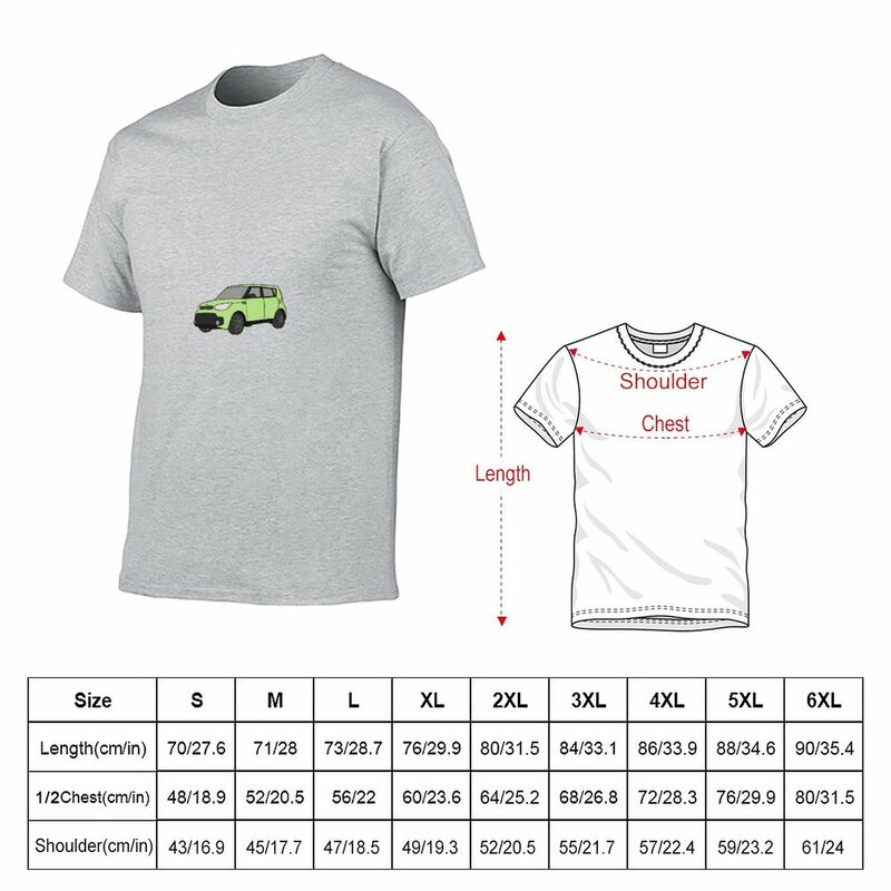 Groen Kia Soul T-Shirt Zwart T-Shirts Korte Mouw Heren Grafisch T-Shirts Pakket