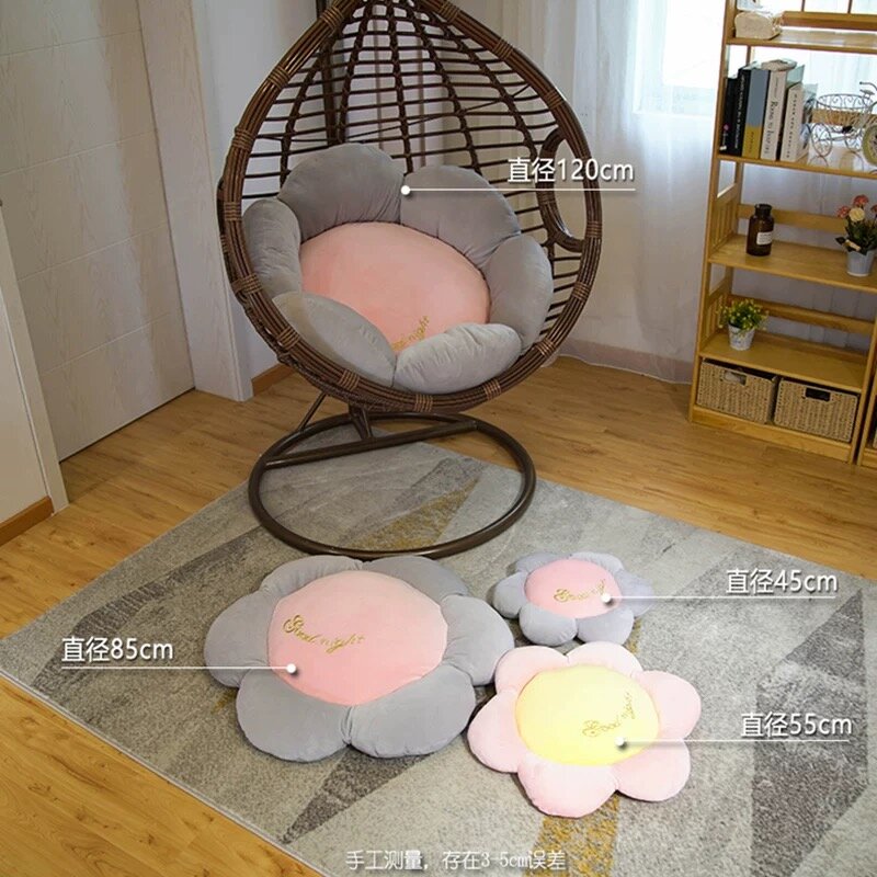 Flower Shape Chair Cushion Stuffed Soft Lifts Chair Pillow Plush Flower Mat Floor Sofa Book Nap Pillow for Girl Birthdaay Gift