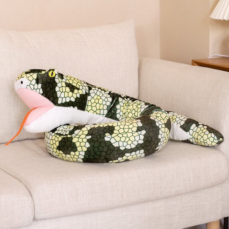 165cm Simulated Snake Plush Toy Snake Long Stuffed Snake Plushie Pillow Kids Boys Gift Home Decor