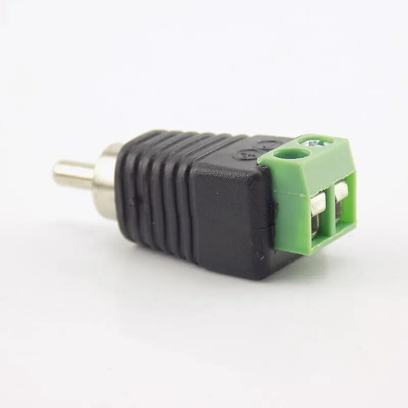 RCA macho plug para conector do terminal AV, CCTV, RCA, alto-falante, cabo de fio, adaptador, vídeo, alto-falante, 5pcs por lote