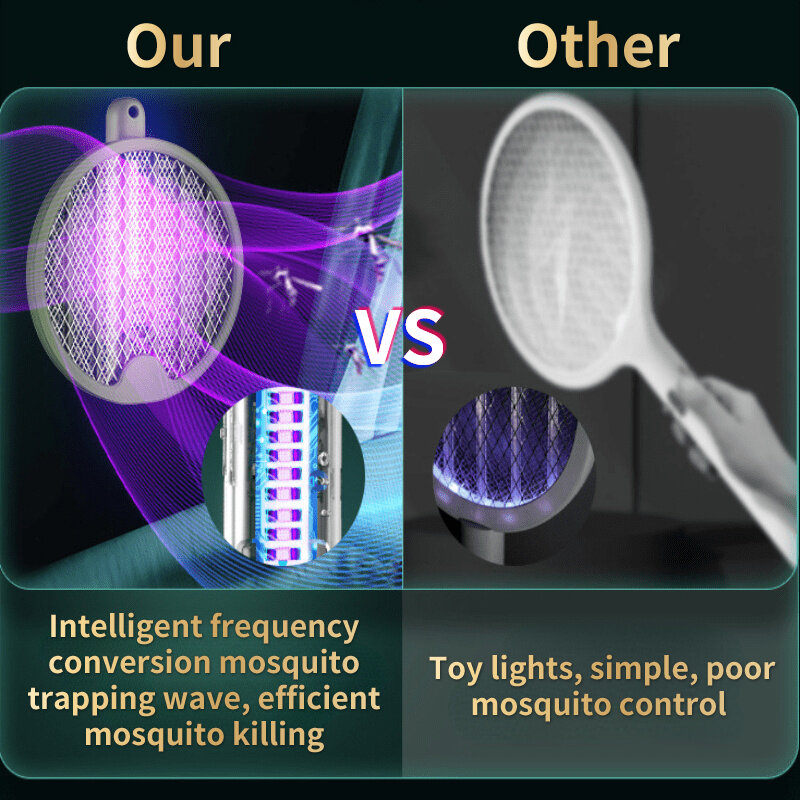 Lámpara matamosquitos 4 en 1, 3000V, matamoscas, ángulo ajustable, eléctrico, Exterminador de insectos, trampa para moscas sin radiación, USB