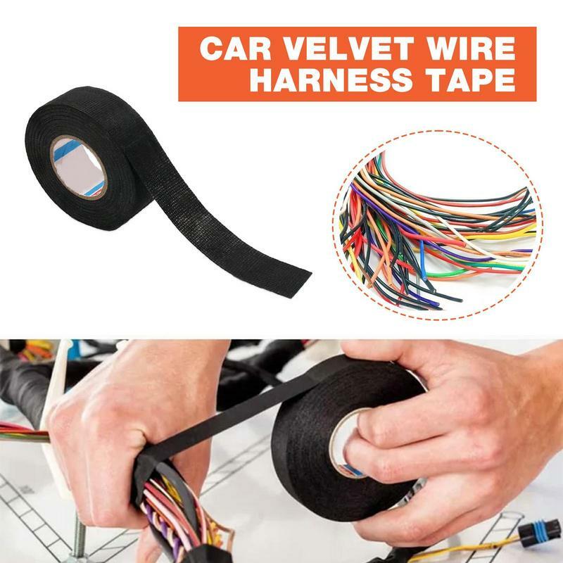 Cinta de gestión de cables de coche, arnés de cables automático, cinta de fricción, cinta de tela autoadhesiva para arnés de cableado eléctrico, resistente al calor