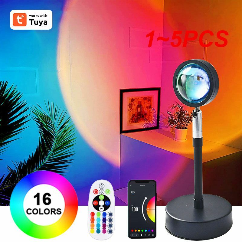 Lámpara de proyector de colores arcoíris, luz Led nocturna de ambiente para el hogar, dormitorio, cafetería, tienda, luz de fondo, 1 ~ 5 piezas