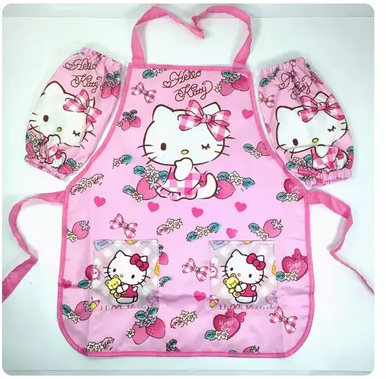 Miniso Hello Kitty Waterproof PVC Children Cooking Kitchen Household Cleaning Supplies Chef Baking Apron