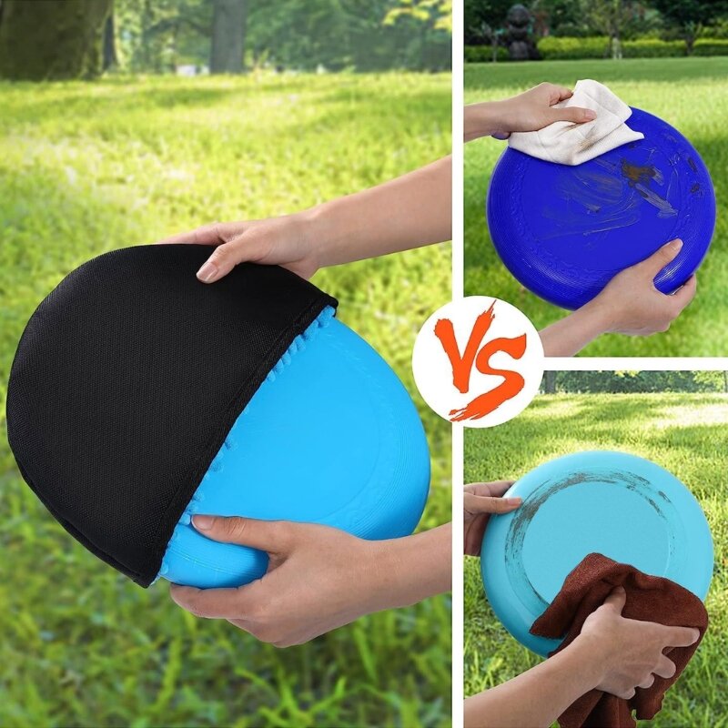 Disc Golf Cleaning Towel Case Cover with Metal Clip Flying Disc Cleaning Tools 448D