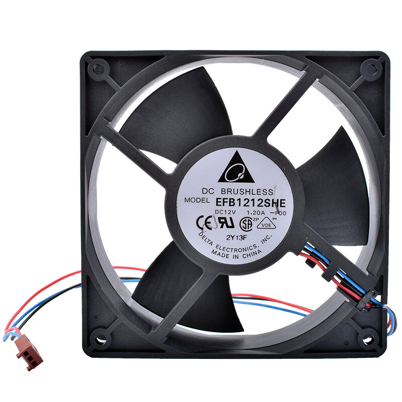 EFB1212SHE 12cm 120mm fan 12038 DC 12V 1.20A Double ball bearing 3pin air volume server cooling fan