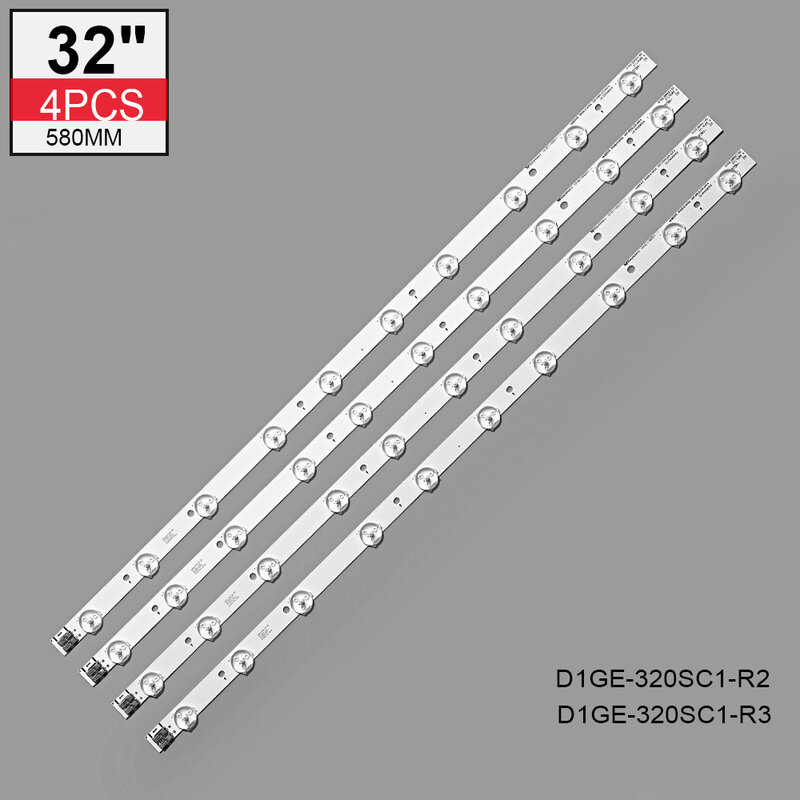 (Nouveau kit) 4pcs 10 gible 580mm LED Rétro-Éclairage bande pour UE32EH5000KX D1GE-320SC1-R3 32F-3535LED-40EA BN96-24146A