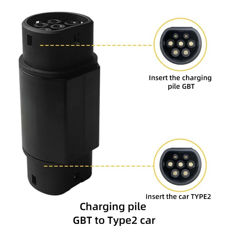 GB เป็น IEC 62196 Type2มาตรฐาน EV อะแดปเตอร์แปลงที่ชาร์จ16A 32A สำหรับ evse CHARGING gbt เป็น Type 2 EV หัวชาร์จสำหรับรถยนต์