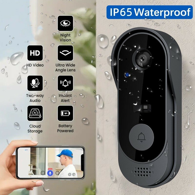 Tuya kamera bel pintu Video tahan air IP65 cerdas, interkom Visual pintar, penglihatan malam, Monitor rumah, kompatibel dengan kehidupan pintar
