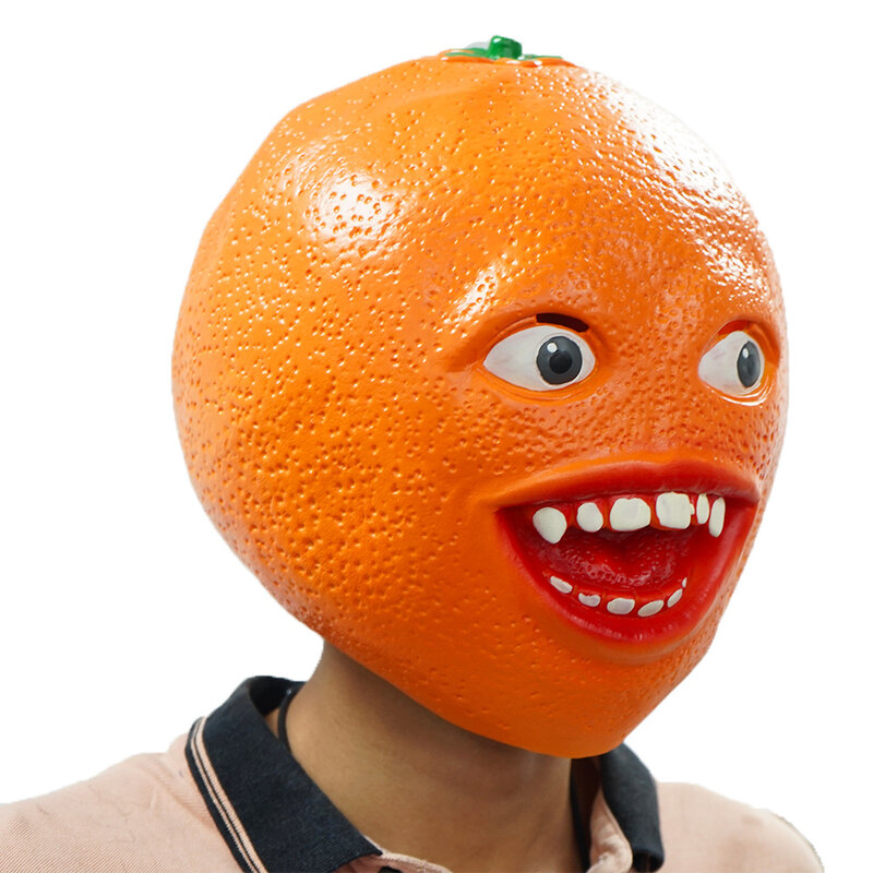 قناع برتقالي مزعج يبتسم البرتقال القبعات لجميع القديسين زي قناع اللاتكس