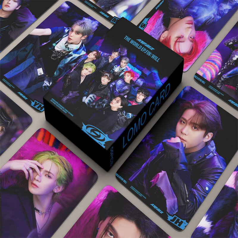KPOP Álbum ATEEZ Laser Card, Holográfico Photo Card, LOMO Card, Seonghwa Yunho, Coleção Girl Gift, Cartão bonito da foto, Novo, 50Pcs
