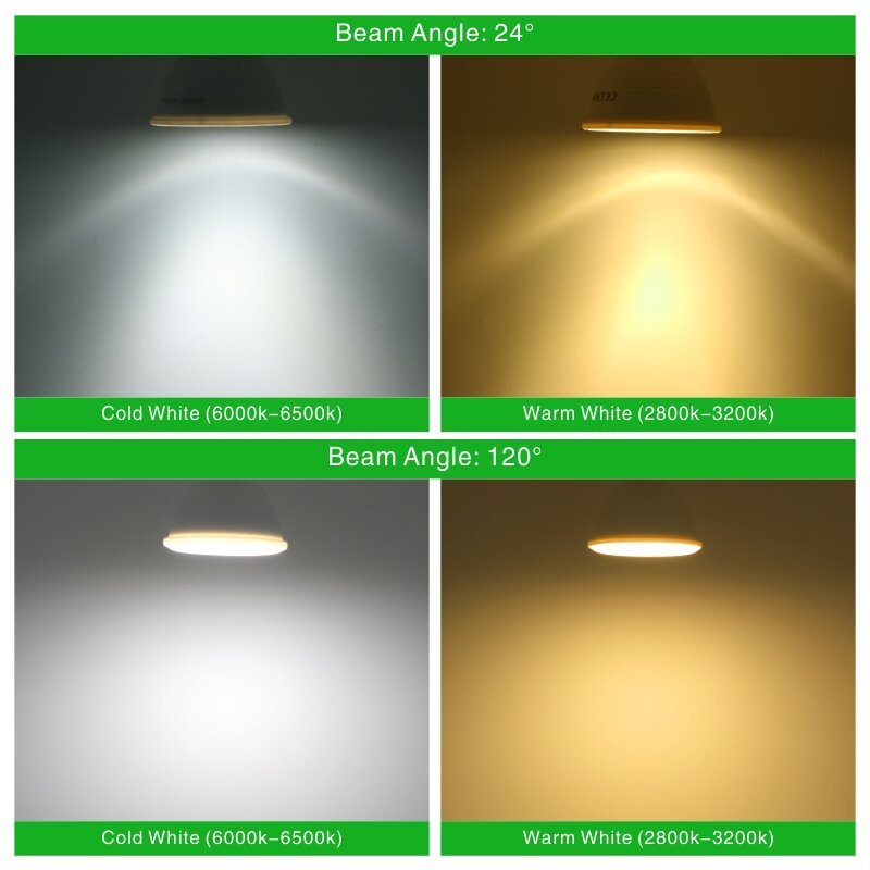 Bombilla LED E27, E14, MR16, GU10, GU5.3, 6W, 220V, 230V, 240V, 24/120 grados