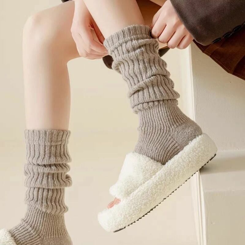 Thicker Women's Long Socks Fashion Breathable Solid Color High Stockings Winter Knee High Socks Women Girls