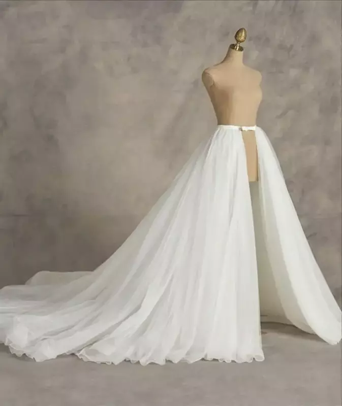 6-слойное Тюлевое платье, съемное свадебное платье со шлейфом, съемная Макси-юбка, свадебное платье, индивидуальный пошив