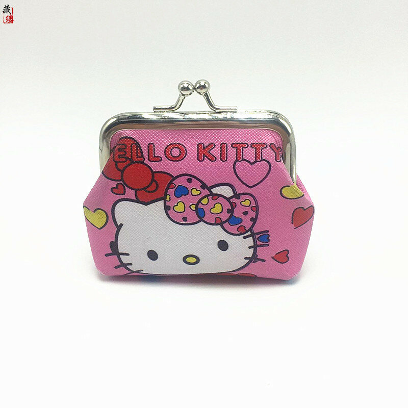 Sanrio-monedero de dibujos animados de Hello Kitty para niñas, cartera pequeña creativa, al por mayor, My Melody, monedero Kawaii
