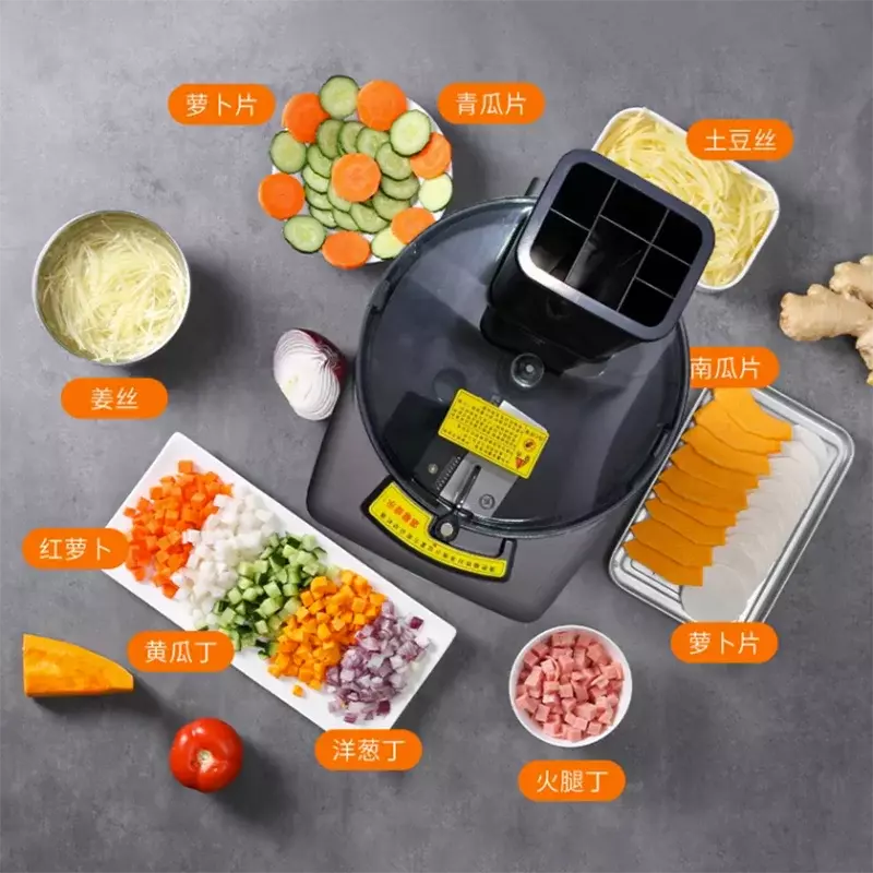 220V Electric Slicer Shredde Vegetable Cutting Machine Carrot Potato Dicing Machine Commercial Vegetable Cutter Slicer