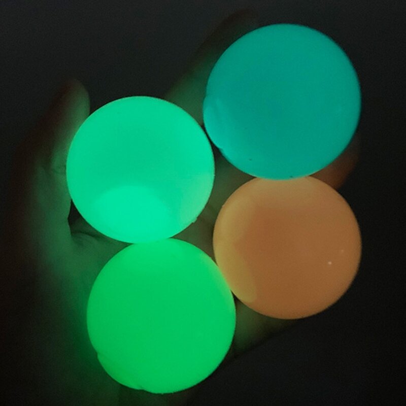 Zabawki do ściskania sufitu lepkie kulki Glow Squishy piłki stresowe lepkie kulki świecące w ciemności Relief zabawki lęk ciśnienie