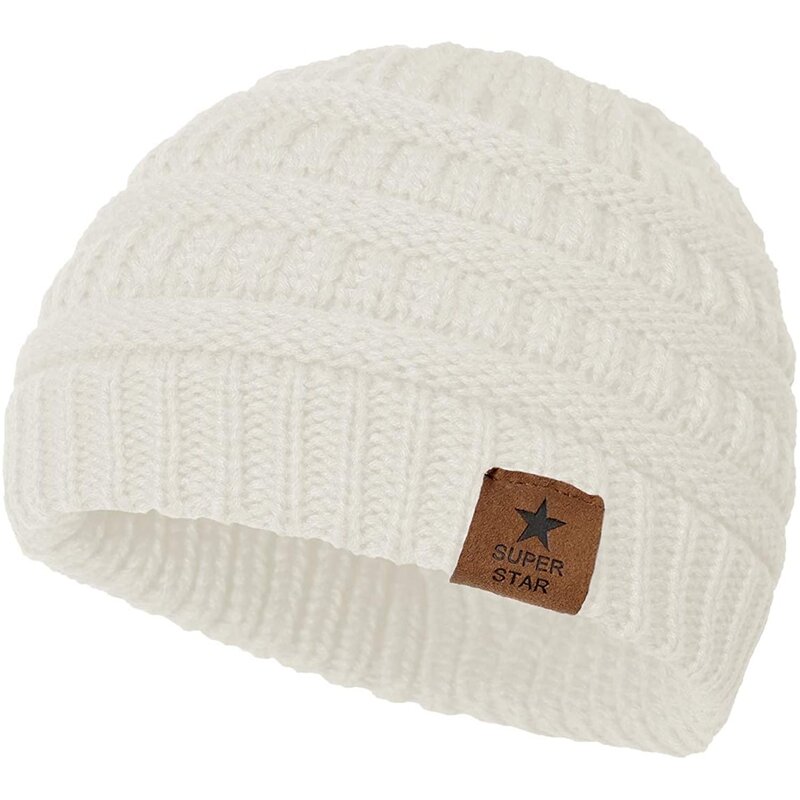 Gorąca Kf-3Pcs mała okrągły kapelusz dziecięca Plus aksamitna jesienna i zimowa wełniana czapka ochrona słuchu ciepła czapka