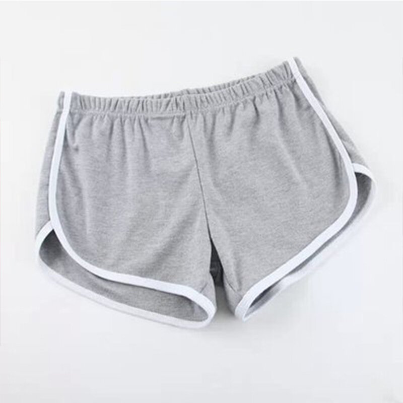 Shorts magros de cintura elástica feminino, calça curta de praia sem costura, monocromática, fitness, ioga, musculação, verão, feminino, sexy, 2021