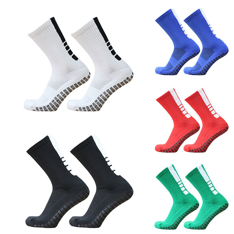 Новые спортивные футбольные носки для мужчин и женщин, силиконовые Нескользящие футбольные носки с нескользящим захватом