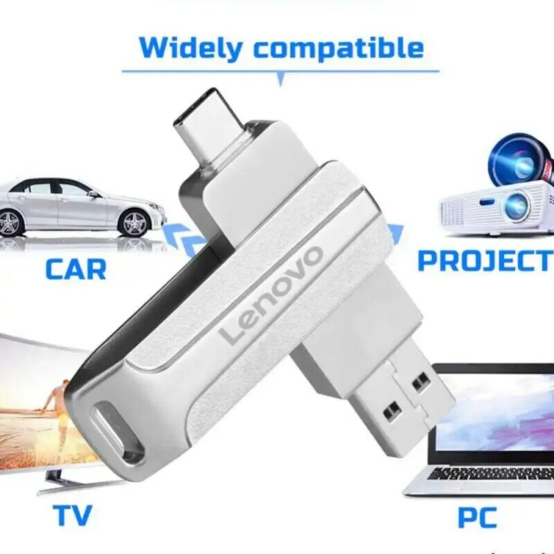 USB-флеш-накопитель Lenovo 2 в 1, 128 ГБ, USB 3,0