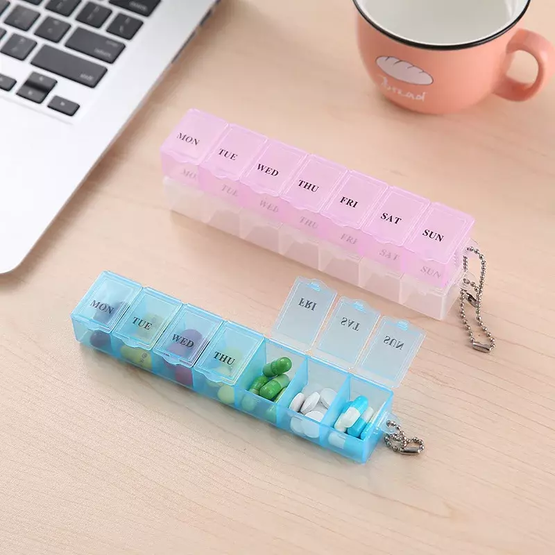 7 Days Pill Medicine Box Weekly Tablet Holder Storage Organizer Container Case Pill Box Splitters 3 Colors Pill Case Organizer