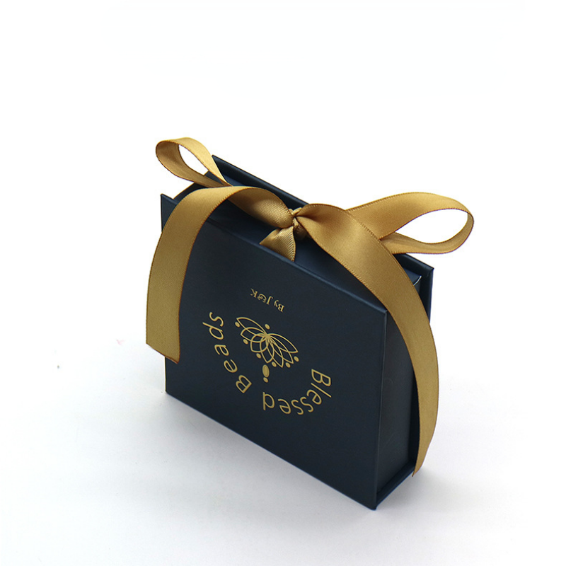 Caja de regalo de cartón personalizada, caja tipo libro con lazo, embalaje de pulsera, cajas magnéticas, logotipo personalizado