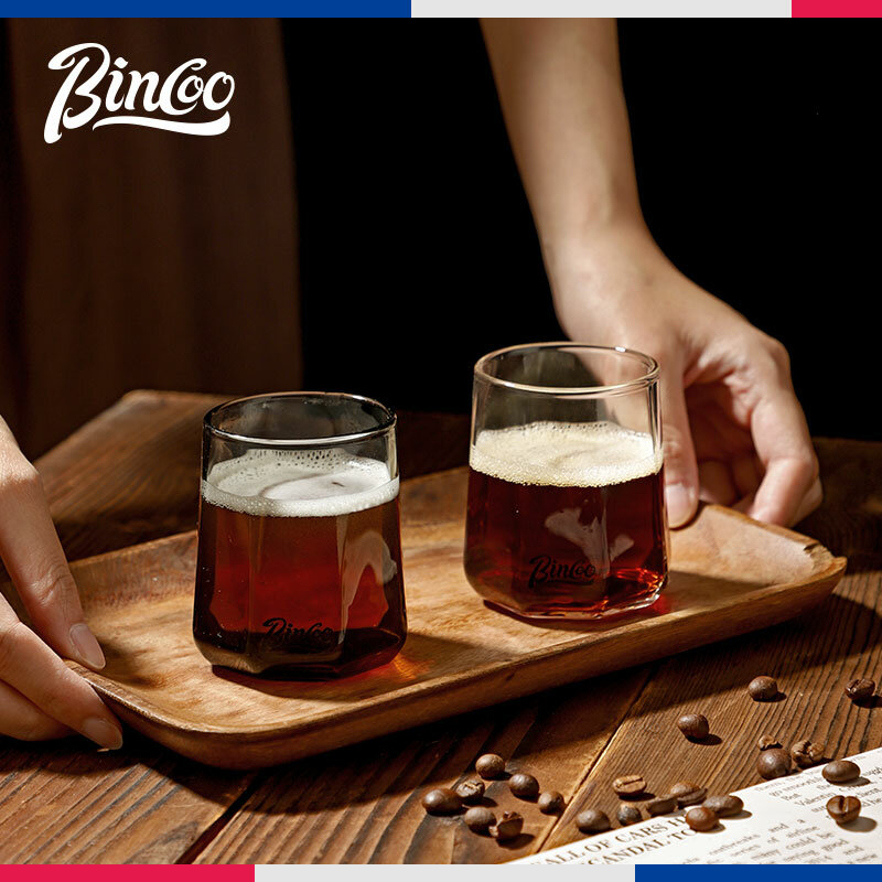 BINCOO اليد يخمر القهوة وعاء عالية البورسليكات الزجاج تقاسم جرة مع مجموعة أكواب 600 مللي