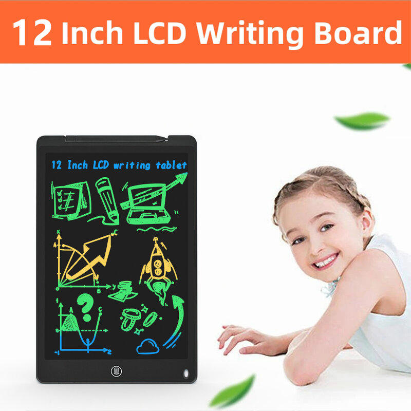 12นิ้ว LCD แท็บเล็ตเขียนอิเล็กทรอนิกส์ดิจิตอลกราฟิกที่มีสีสัน Handwriting Pad เด็ก Graffiti Sketchpad กระดานดำ