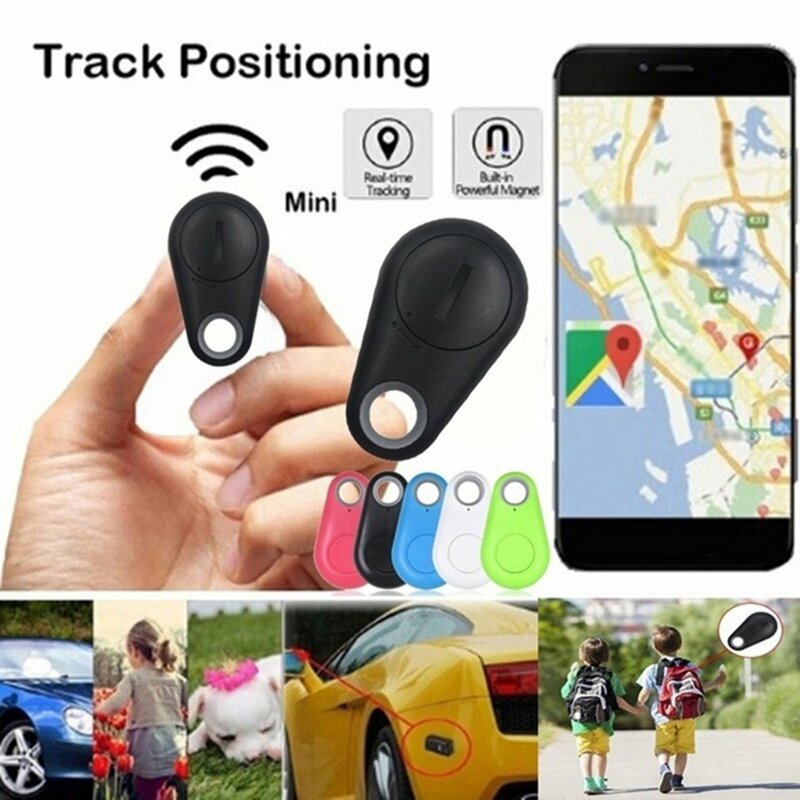 Pelacak GPS Mini cerdas, pencari lokasi Anti hilang Alarm GPS dompet pemosisian nirkabel kunci hewan 4.0 nirkabel