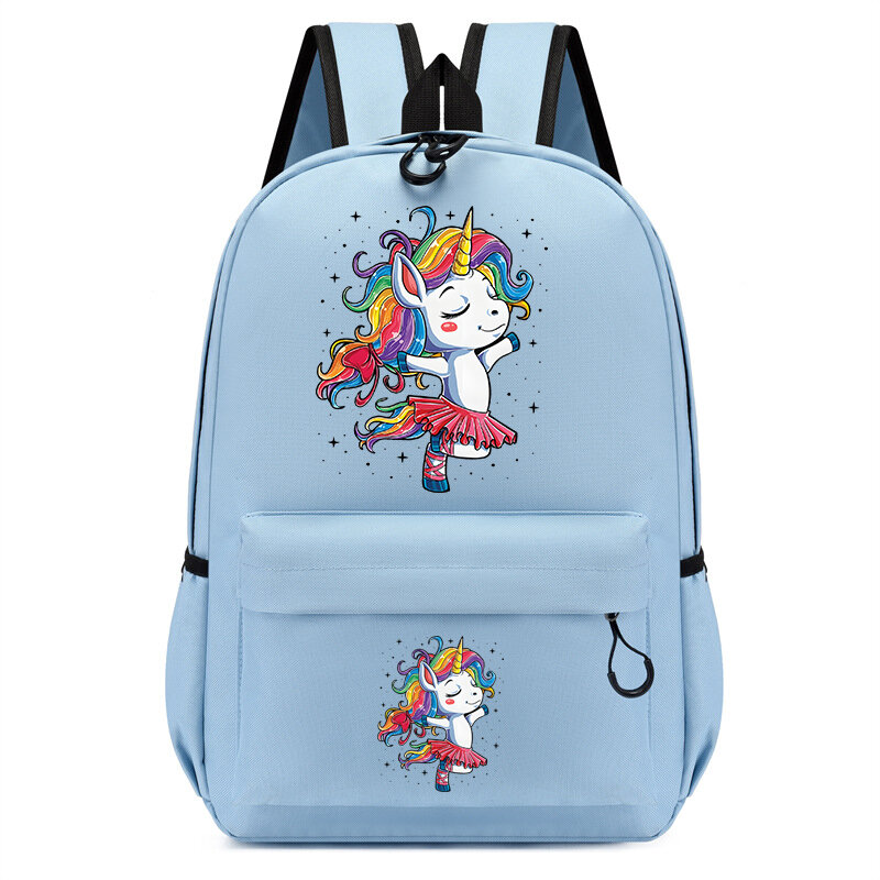 Ransel sekolah anak perempuan tas buku kartun balet Unicorn ransel nilon anak-anak tas punggung anak-anak tas buku siswa tas buku taman kanak-kanak Mochila