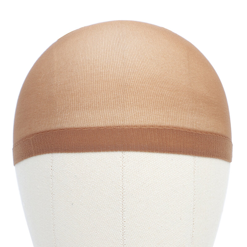 Casquettes de perruque extensibles en nylon pour femmes, casquettes de bas, marron et marron clair, 10 sacs, 20 pièces