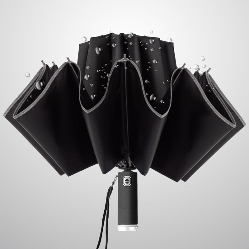 Automatic Folding Umbrella for Men, Super Large, 10-Bone, Reverse, Sunny and Rain