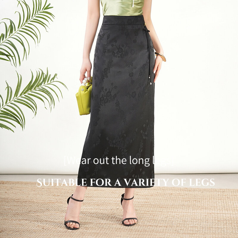 Celana panjang gaya Tiongkok untuk wanita, Rok Lurus gaya etnik, celana panjang cocok untuk wanita