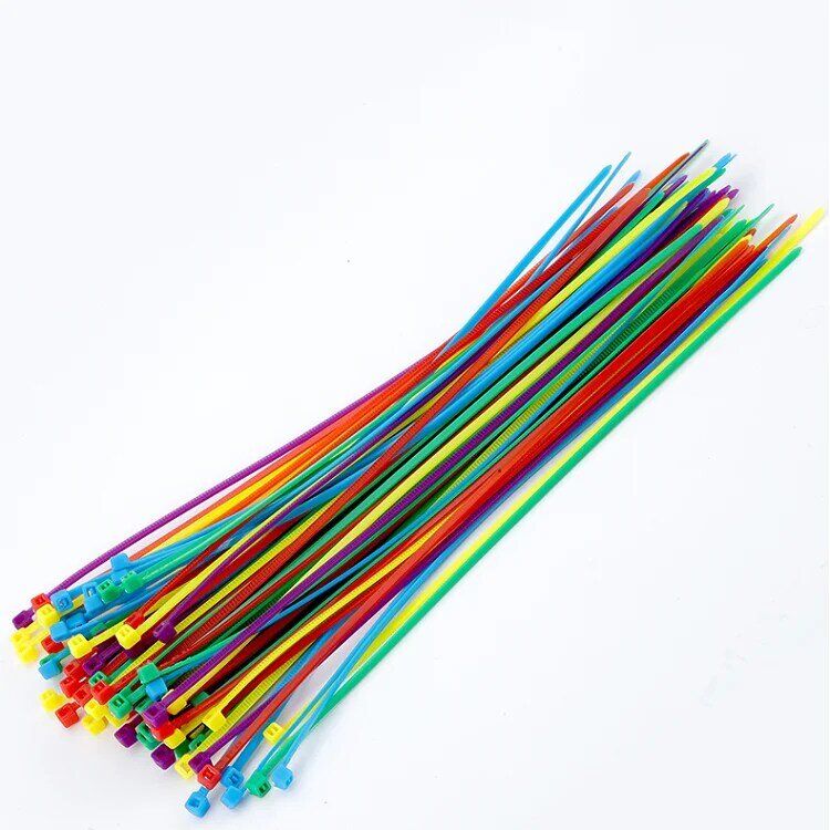 100 sztuk 3/4x100/150/200 samoblokujące nylonowe opaski kablowe plastikowe opaski zaciskowe drut wiążący paski DIY kabel zapinany organizator kolorowe