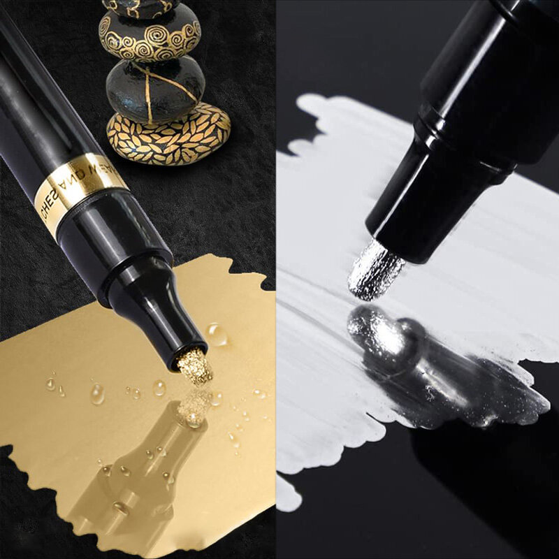 3/2/1 шт. хромированный зеркальный маркер-ручка 2 мм своими руками зеркальная краска Перманентный Золотой Серебряный маркер для подкрашивания, моделирование живописи, маркировка