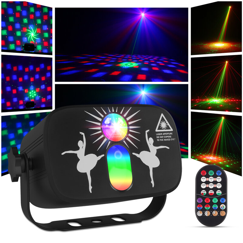 5W Magic Ball + RG Laser Party Light HOLDLAMP with Remote Control for Stage Light Party KTV Club DJ Disco Light