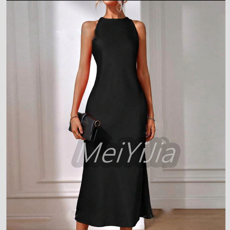 Meiyijia  Evening Dress Saudi  Sleeveless Halter Elegant Simple Aline Arabia  Sexy Evening Birthday Club Outfits Summer 2024