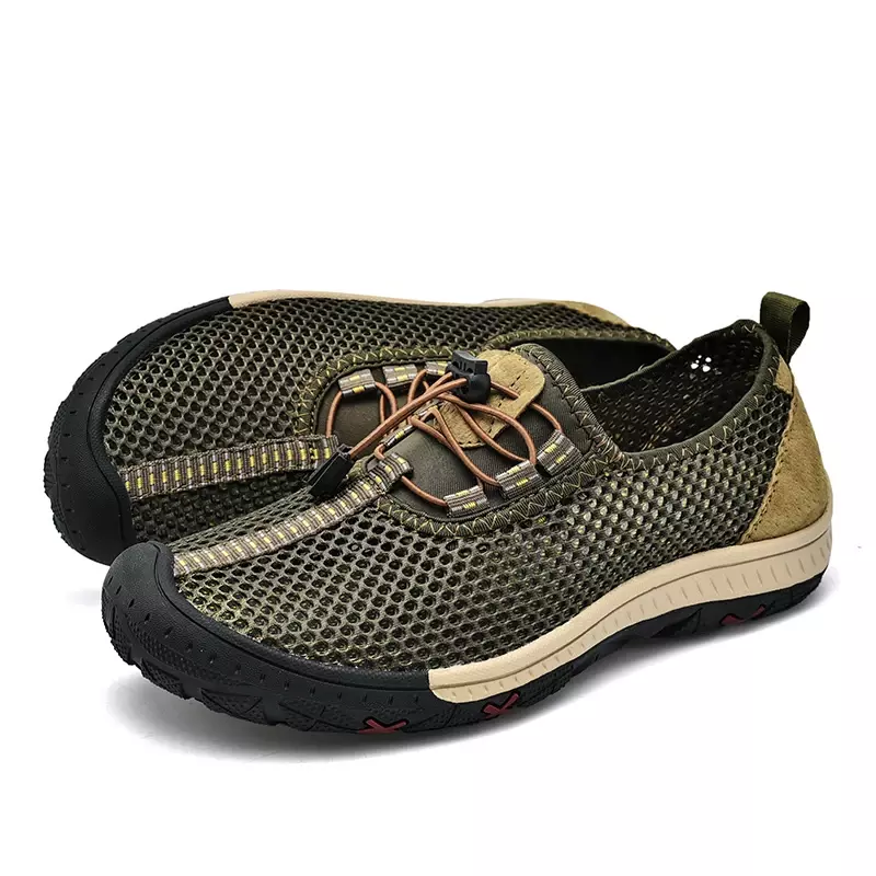Zapatos informales de malla transpirable para hombre, zapatillas suaves de talla grande, mocasines cómodos para caminar al aire libre, novedad de 2023