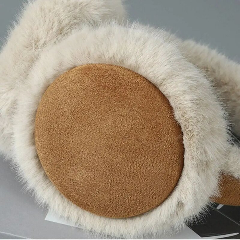 Maillard-Brown camurça Earmuffs de pelúcia para mulheres, dobrável, macio, grosso, quente, bonito, simples, acessórios Earlap, inverno
