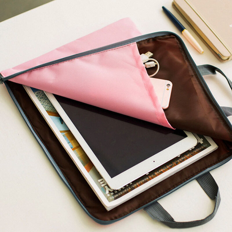 กระเป๋าผ้าใบแฟ้มซอง A4ขนาดใหญ่กระเป๋าเอกสารธุรกิจกระเป๋าออแกไนเซอร์จัดเก็บกระดาษเครื่องเขียนอุปกรณ์สำนักงานโรงเรียน
