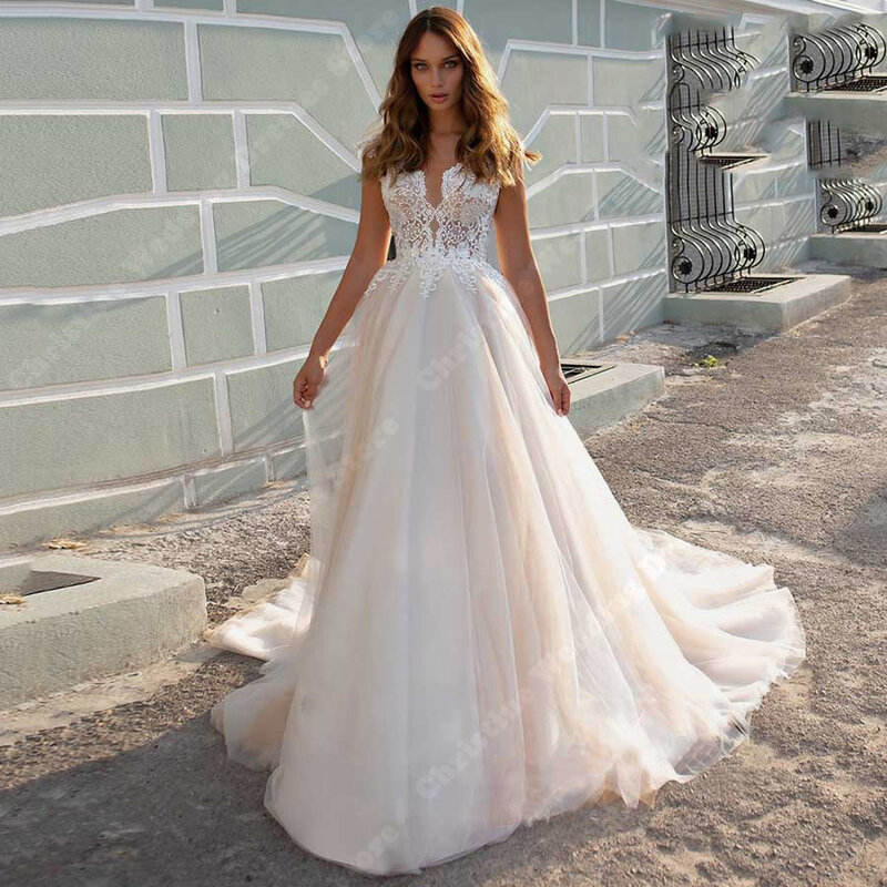 Женское свадебное платье без рукавов It's yiiya, белое винтажное платье-трапеция с кружевной аппликацией и широкими бретельками на лето 2019
