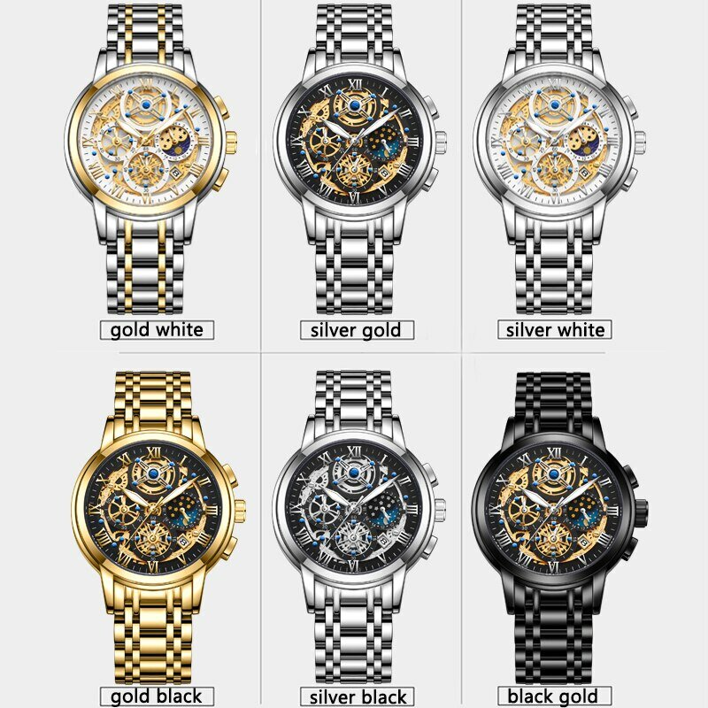 LIGE-Relógio de quartzo esportivo masculino, cronógrafo impermeável, relógio de pulso, militar, relógio oco, masculino Relogio masculino