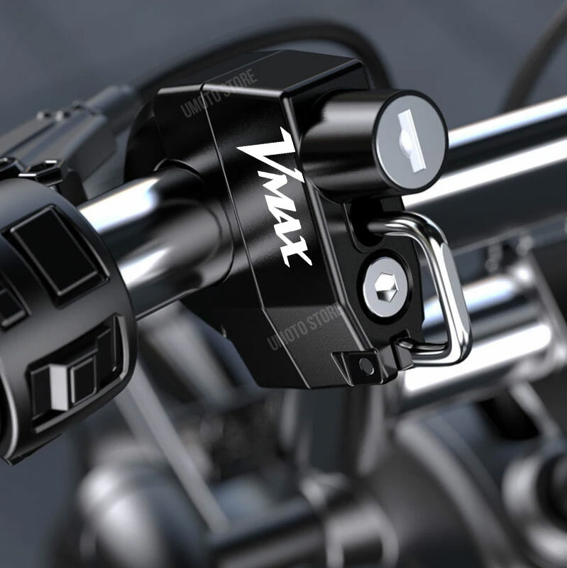 Voor Yamaha Vmax Anti-Diefstal Helm Slot Stuur Mount Motorfiets Elektrische Motor Universele Beveiliging Metalen Slot 22Mm-26Mm Wit